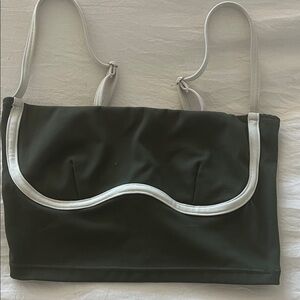 Noli Yoga Olive Sports Bra Cropped Tank